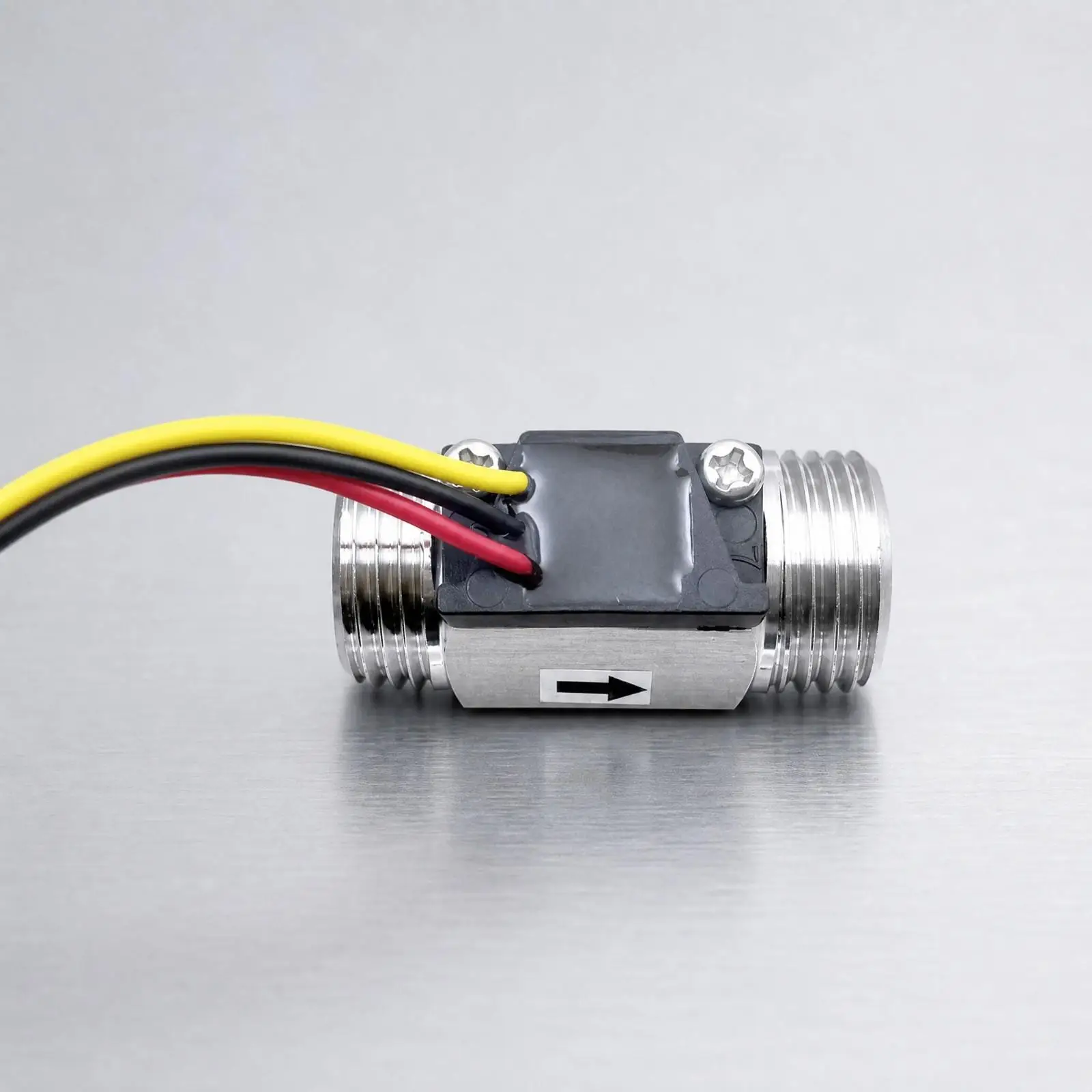 Digital Output Brass Flow Meter Stainless Steel Construction with External Threads for Water Flow Detection in Piping Systems