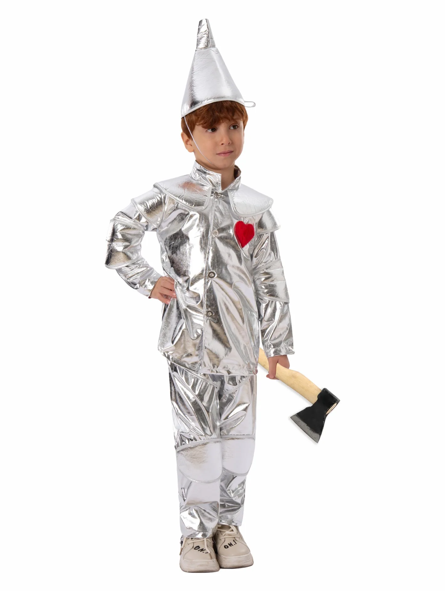 Oz Stripfiguur Tin Man Cosplay Wit Pak Kostuum Halloween Kid Heart Carnaval Party