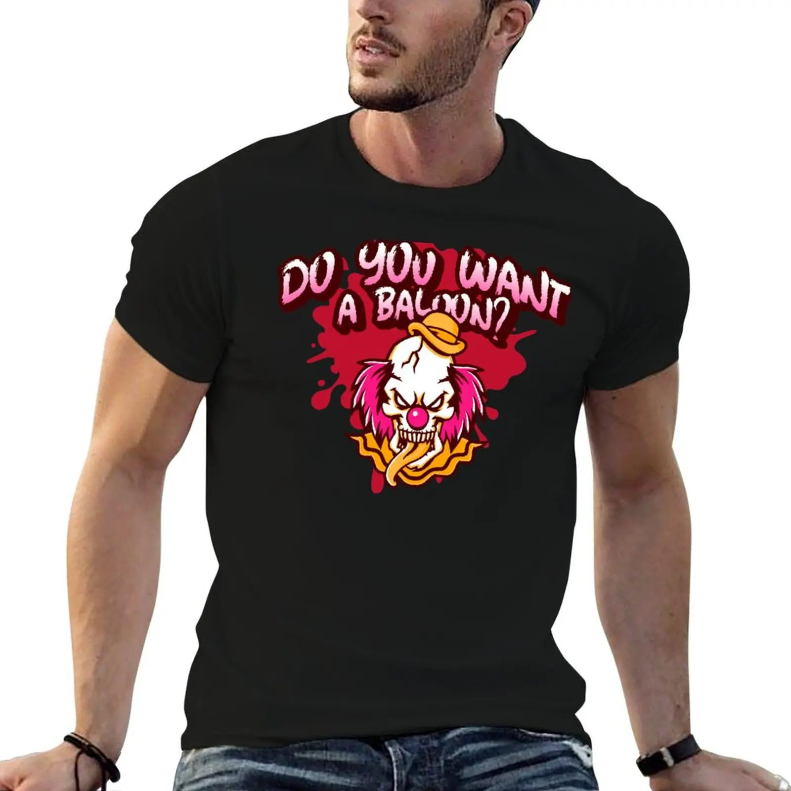 Halloween scary clown T-Shirt man t shirts graphic cotton t shirts man 100% man t shirt heavy cotton T-shirt