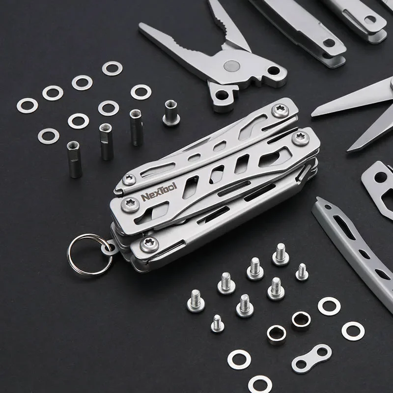 Imagem -06 - Nextool-mini Flagship Keychain Edc Multitool Canivete Multi Ferramenta com Alicate Dobrável Tesoura Abridor de Garrafas 10 em 1