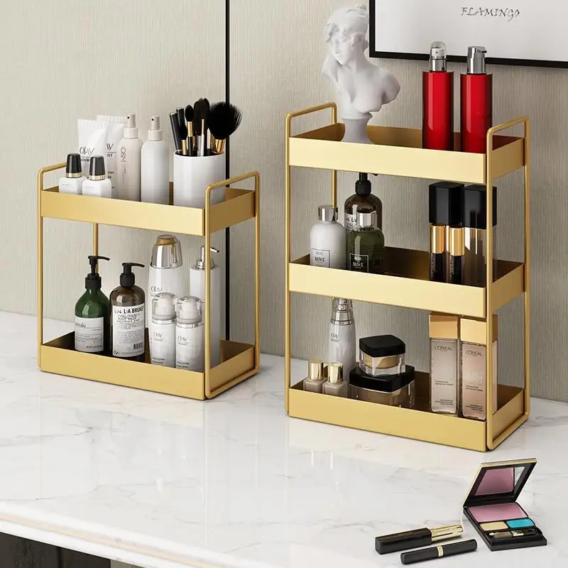 

Large Capacity Double Layers Sundries Storage Rack Cosmetic Organizer Box Perfume Display Shelf Kitchen Bathroom Jewelry Stand