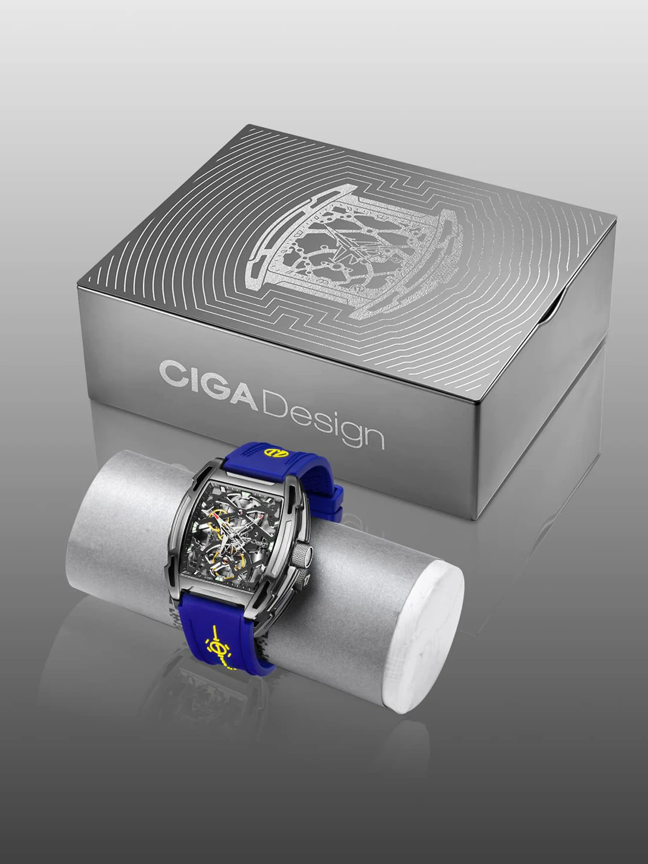 CIGA Design-Reloj de pulsera automático para hombre, cronógrafo mecánico luminoso con carcasa de revestimiento de titanio, Serie Z, correa de