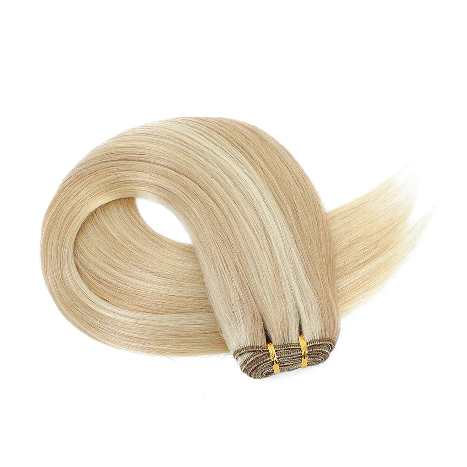 الملونة لحمة شعر بشرية آلة تمديد صنع لحمة ريمي الطبيعية مستقيم النسيج حزم خياطة في شعر مستعار بشري 100 جرام