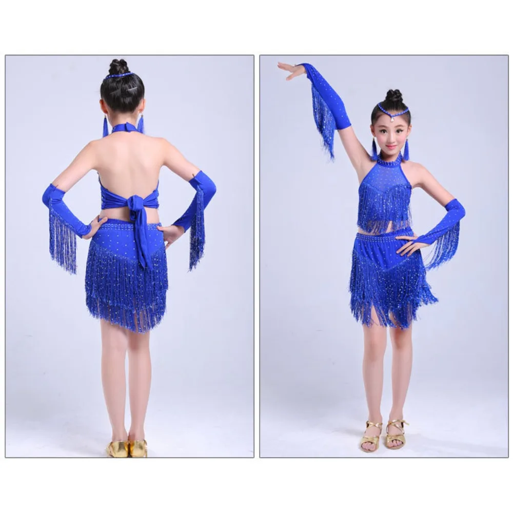 

Children Clothing Kids Clothes Dance Skirt Latin Dance Dress Tassel Competition Uniform Dancewear Performance Costume Girl Dress