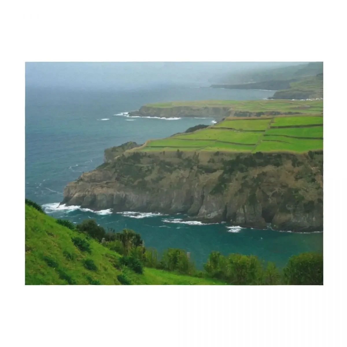 

Coastal landscape, Azores Throw Blanket Summer Beddings Bed Fashionable funny gift blankets and throws Blankets