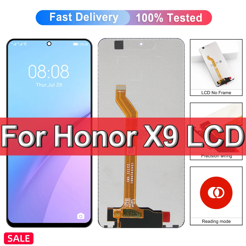 

Original For Honor X9 LCD Display, With Frame Touch SCreen Digitizer Assembly ANY-NX1 lcd 6.81" For honor X9 Screen Replacement