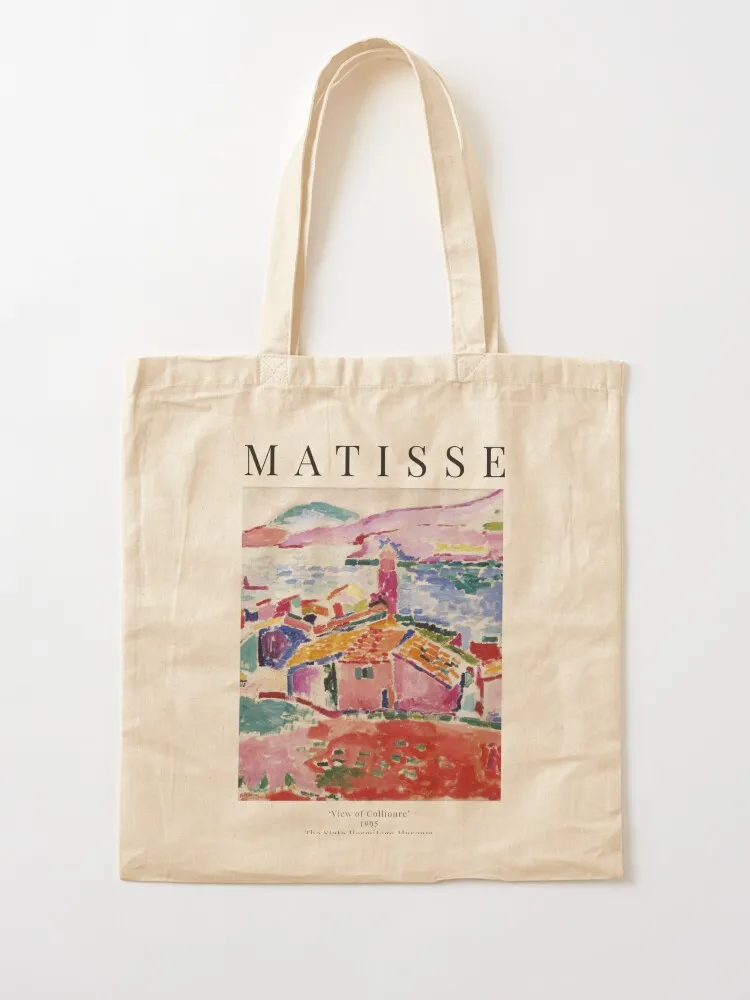 Henri Matisse View of Collioure Exhibition Tote Bag Reuseable Canvas Fashion Shopping Grocery School Femal Gril Women Person