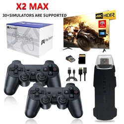 Yeni yükseltme X2 MAX Video GameStick konsolu 2.4G P3 PSP için şarj edilebilir kablosuz denetleyici Retro oyunları/PS1/FC 64G/128G