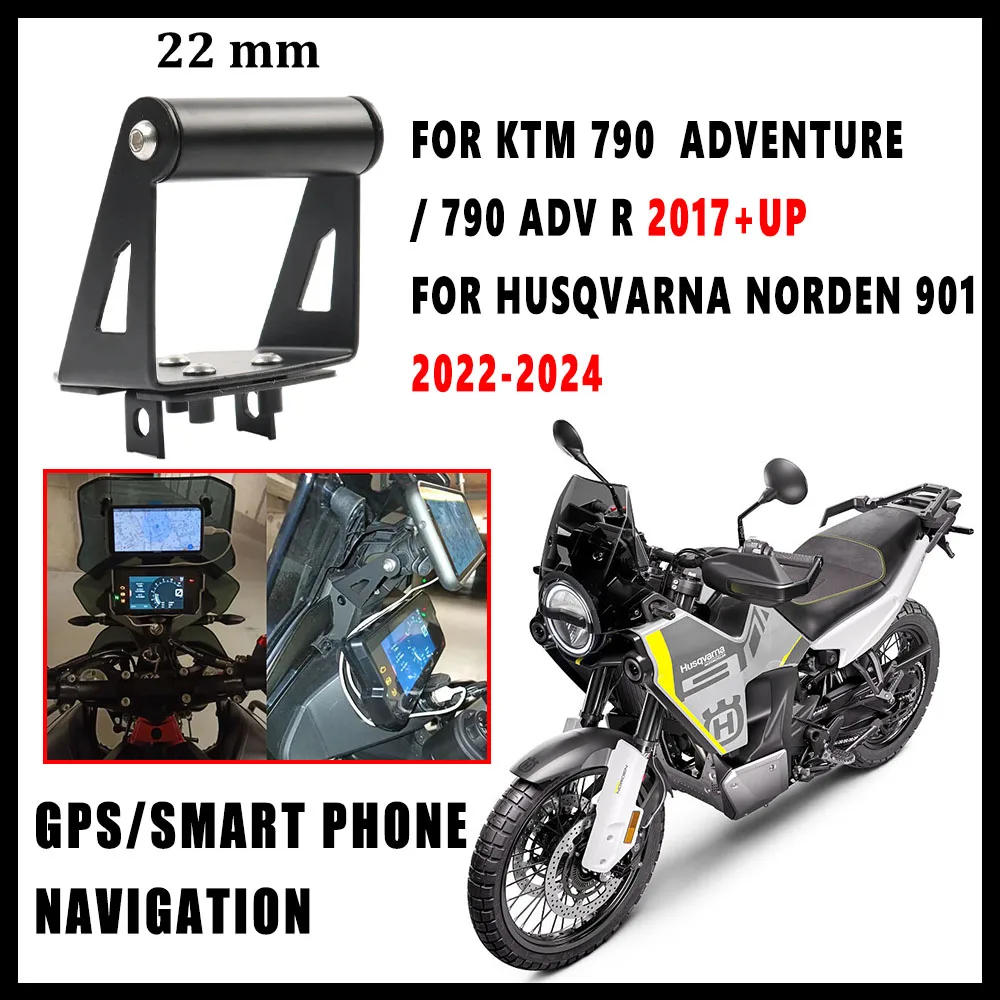 

12/22 мм новый аксессуар для мотоцикла GPS/смартфон навигация GPS пластина кронштейн адаптер держатель для KTM 390 890 ADV R 2019-2021 черный