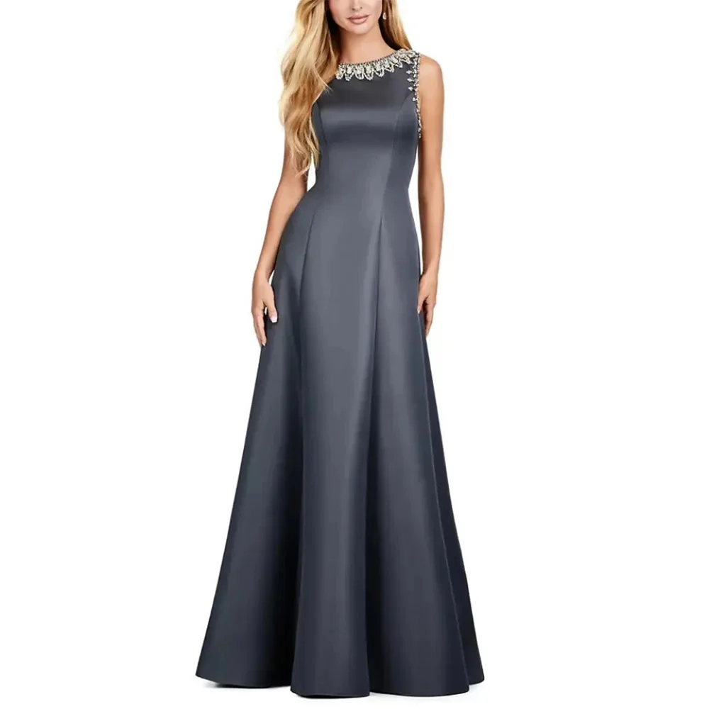 Evening Dresses Women's Formal Evening Gowns Sleeveless Appliqué A-Line Pleated Formal Dresses Wedding Graduation Cocktail Gowns