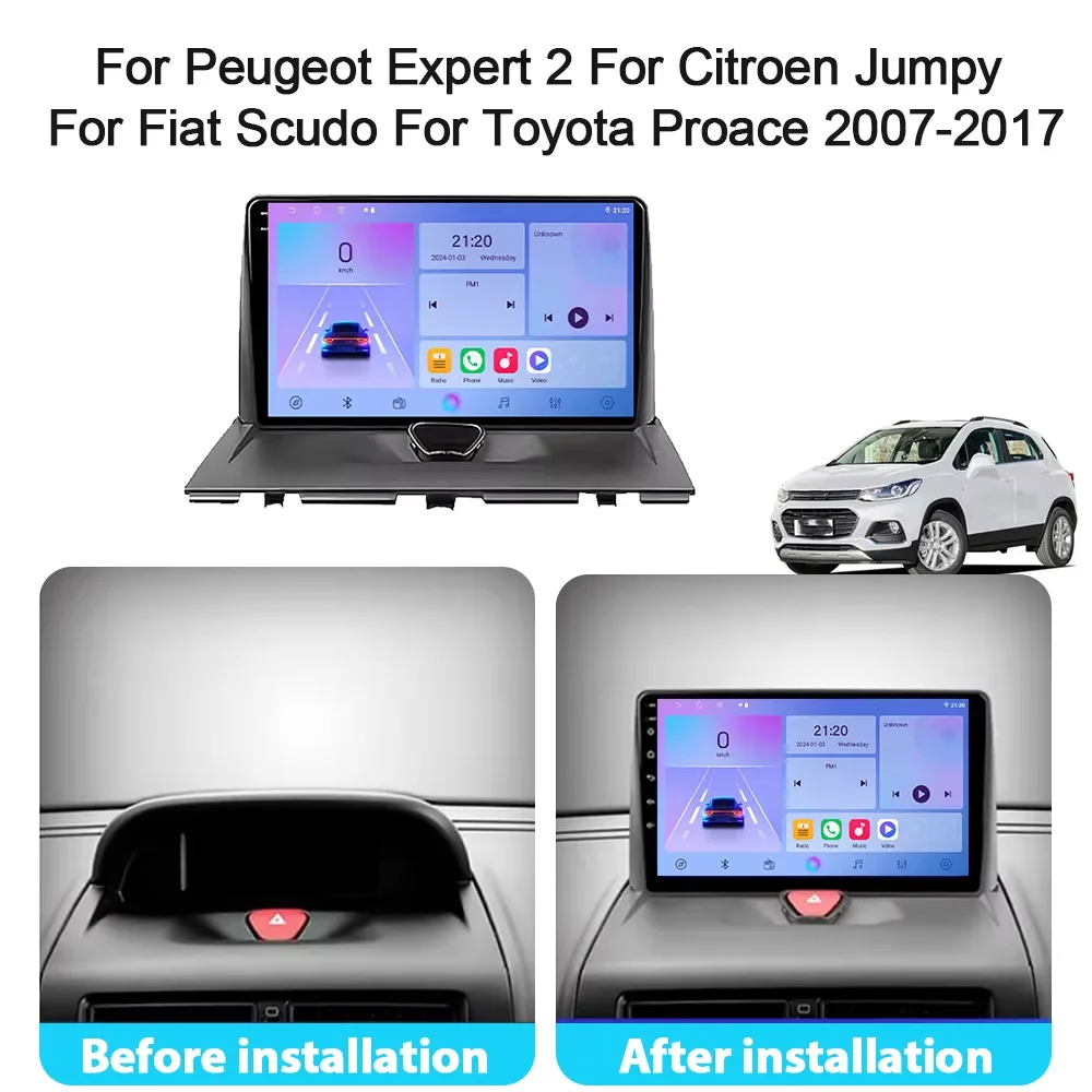 Car Radio Carplay For Peugeot Expert 2 For Citroen Jumpy For Fiat Scudo For Toyota Proace 2007-2017 Android Auto Navigation GPS