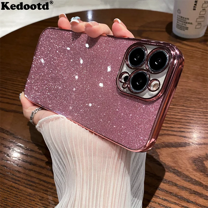 Fashion Glitter Candy Frame Clear Case For iPhone 15 14 13 12 11 Pro Max Mini X XR XS Max 7 8 Plus SE 2022 Soft Silicone Funda