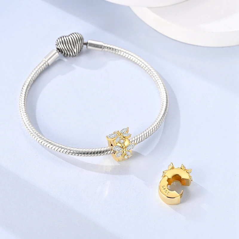 Neue 925 Sterling Silber Charms Perlen Schlüssel Löwe Mond Affe Katze Kuchen Anhänger Passend für Original Armband Damen Mädchen DIY Schmuck Geschenk – Detail 27