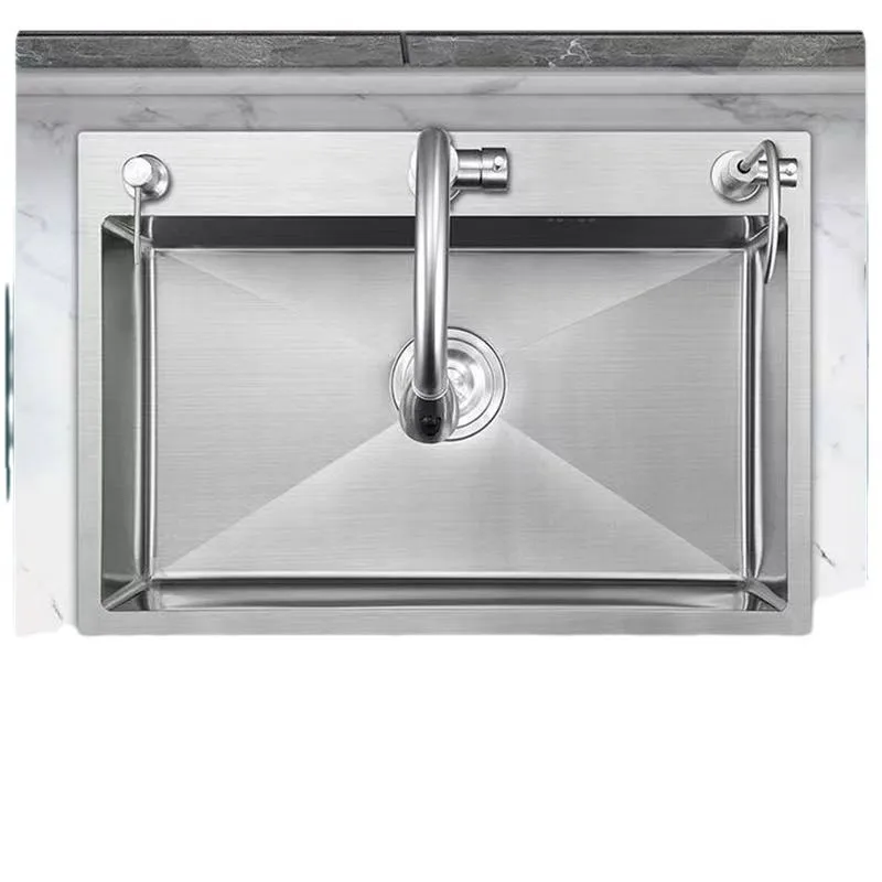 Stainless steel sink food grade extra thick 304 pure hand thickened dish washing kitchen sink full set