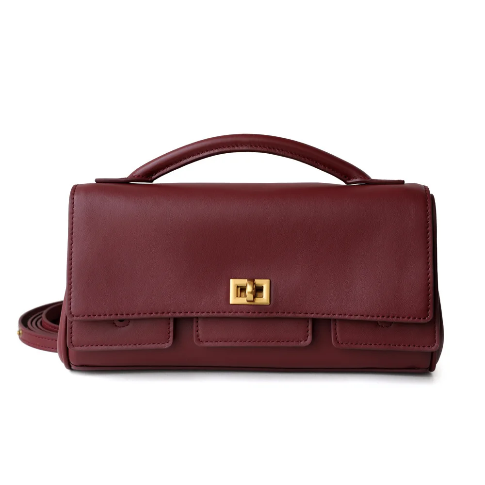 

2025 новый дизайн, маленькая квадратная сумка с замком, сумка из натуральной кожи, винтажная сумка через плечо из воловьей кожи в мотоциклетном стиле на одно плечо