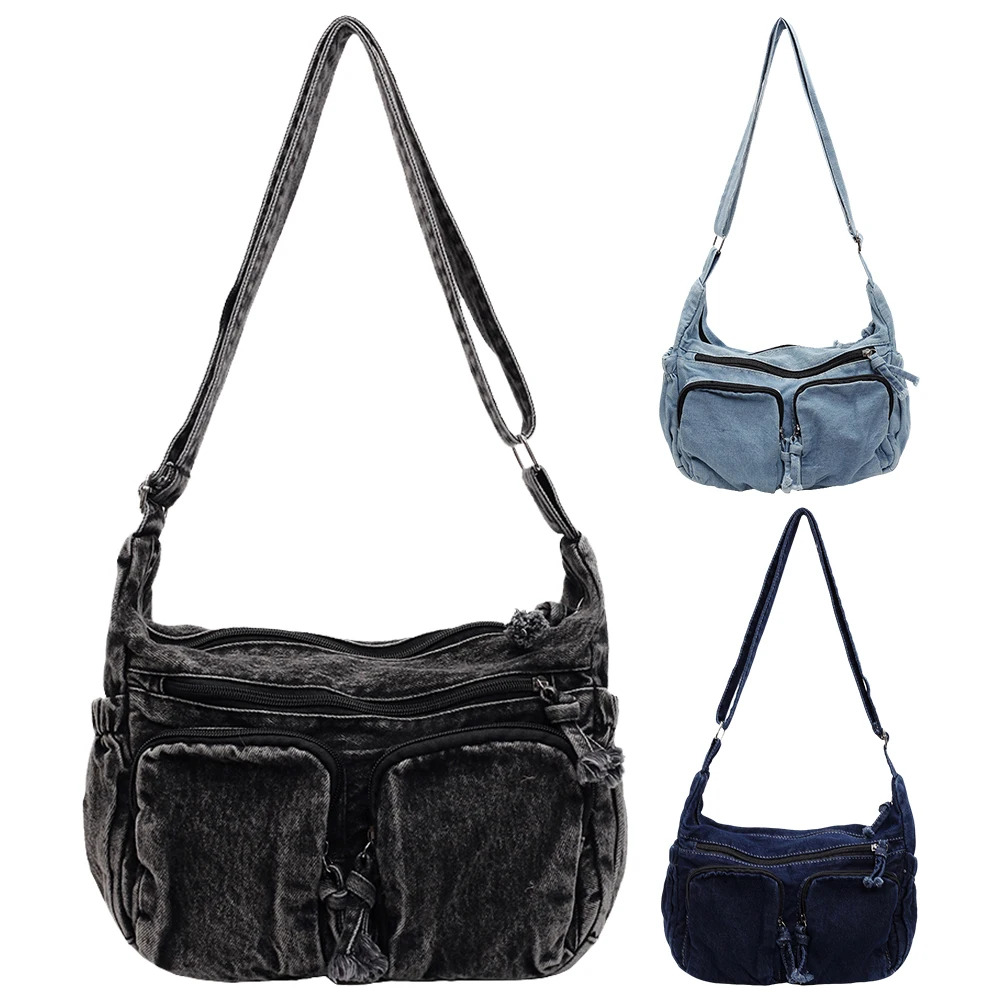 

Denim Shoulder Bag Casual Retro Messenger Bag Large Crossbody Bag Handbag for Women Work Shopping Travel