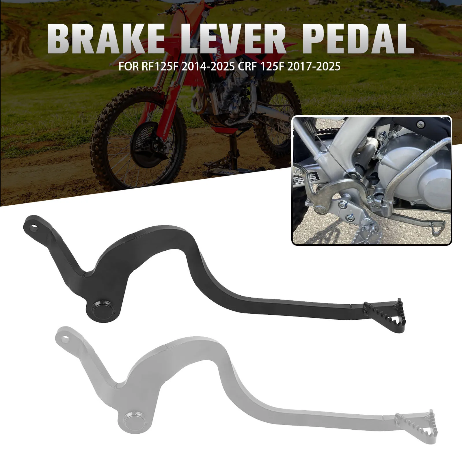 CRF125F Foot Brake Lever Pedal For Honda CRF 125 F 2014-2025 CRF 125F Big Wheel 2017-2025 Motorcycle Footpegs Brakes Lever Pedal