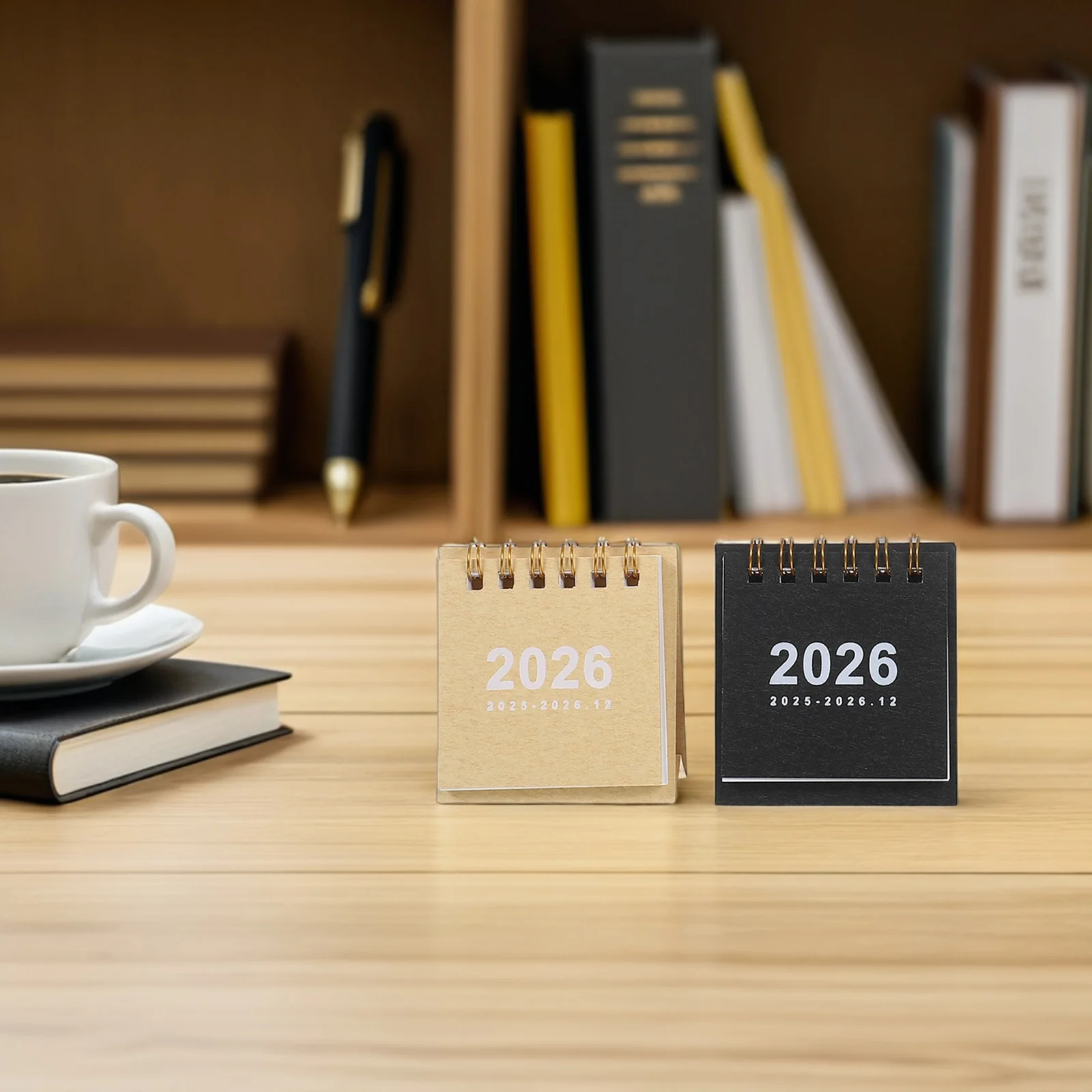 

4pcs Standing Mini 2025-2026 Compact Desktop Planner Thick Paper Chinese Style Small Desk For Scheduling Office Home Use 2026