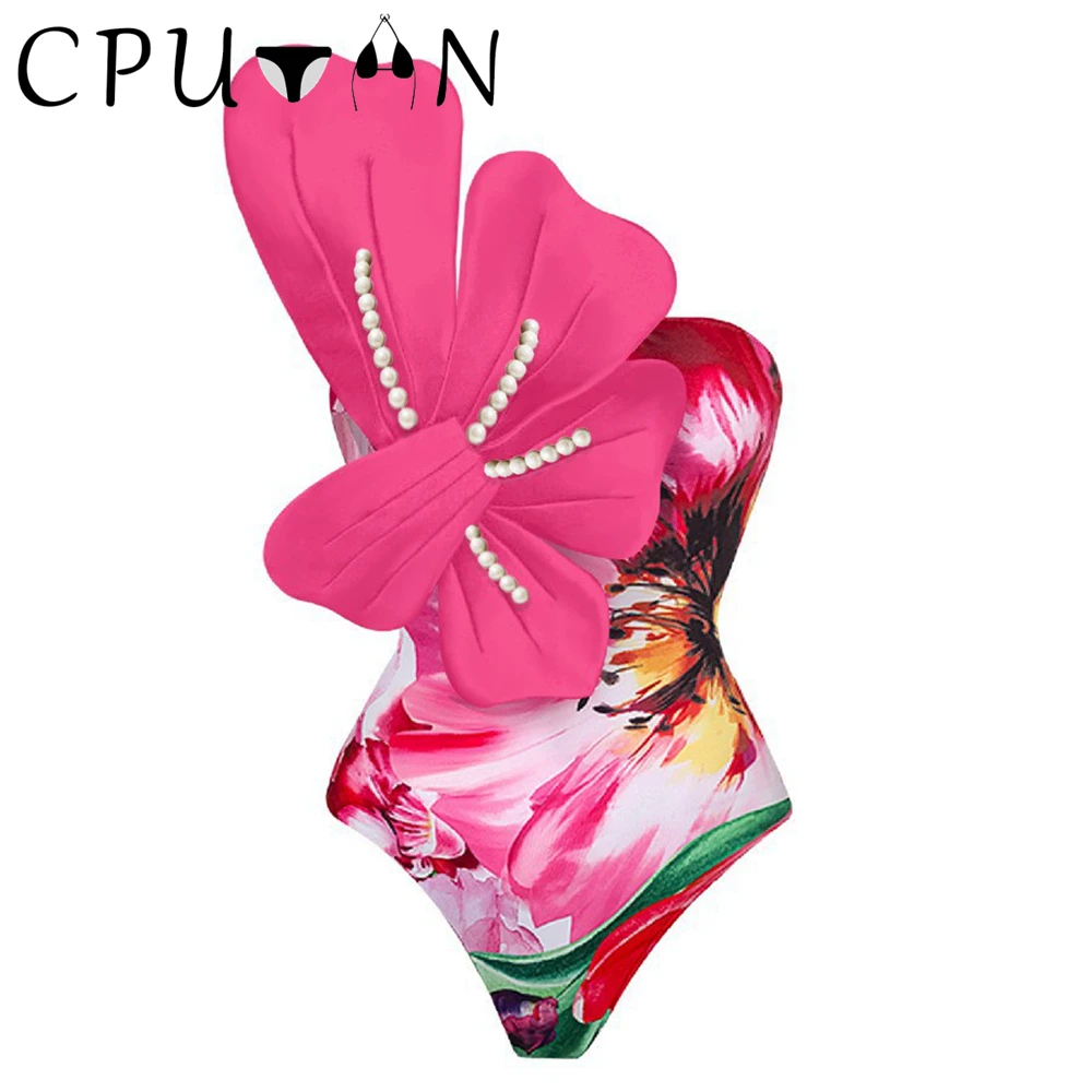 CPUTAN 2024 Sexy Luxury 3D Flower Bikini Set One Piece Women‘s Swimsuit Skirt Swimwear Beachwear Dress Bathing Suit Monokini