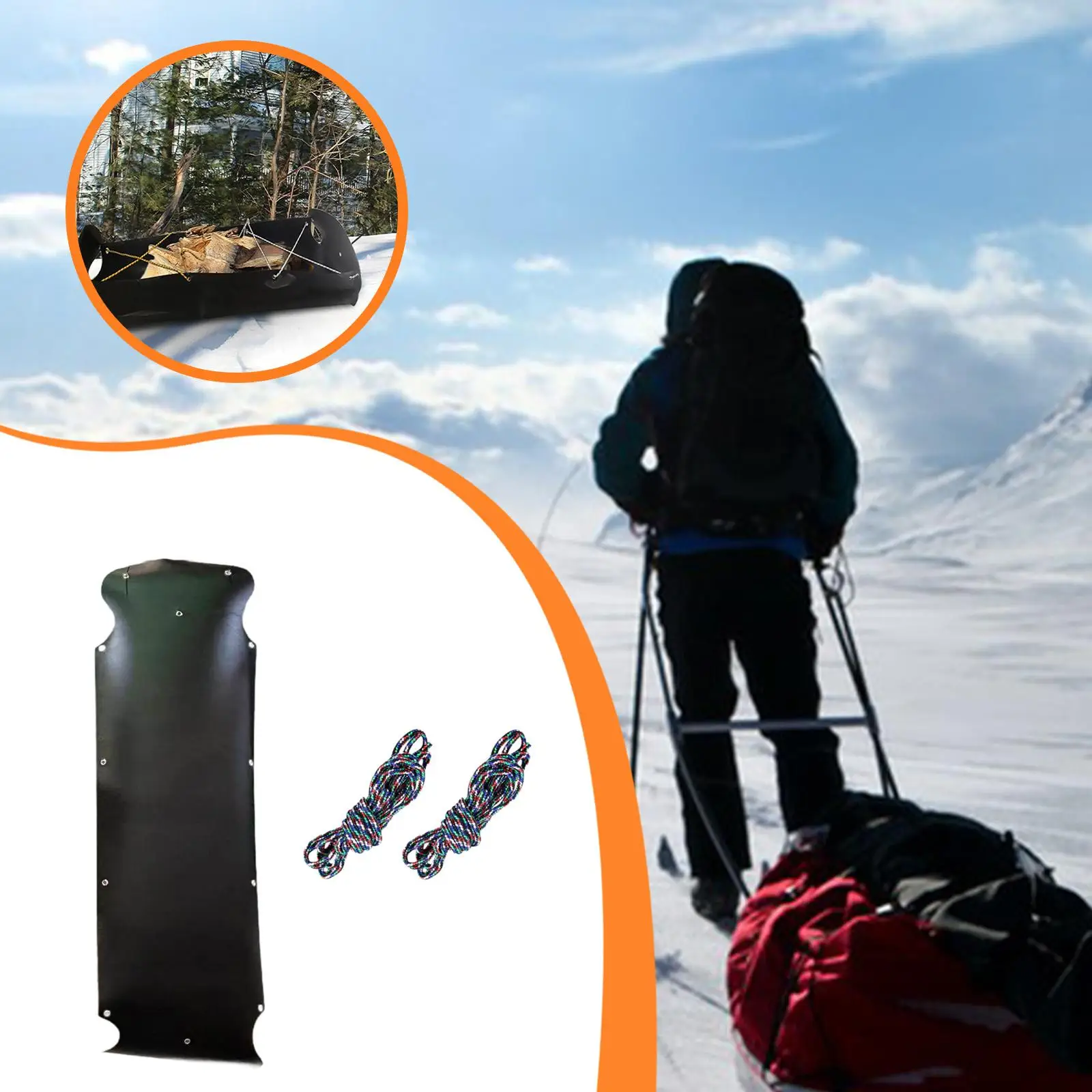 

Deer Drag Sled Game Hauler Thickened Dragging Mat Foldable Elk Cart Towing Sled for Ice Fishing Outdoor Camping Gear Supplies