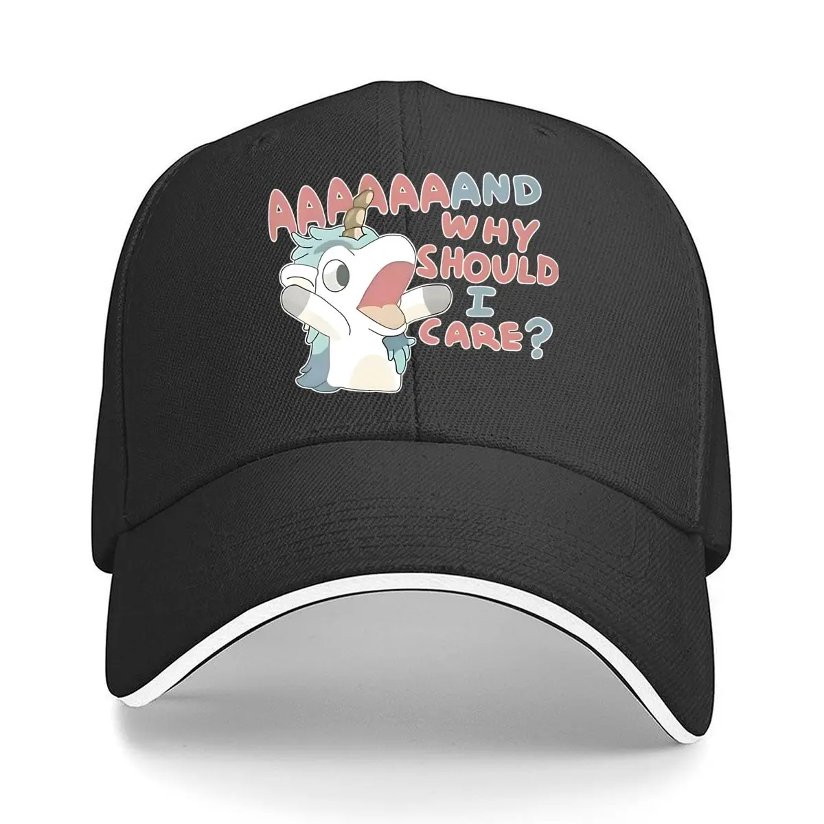 Aaaaand Why Should I Care Unicorn Cartoon Sandwich Baseball Cap Outdoor