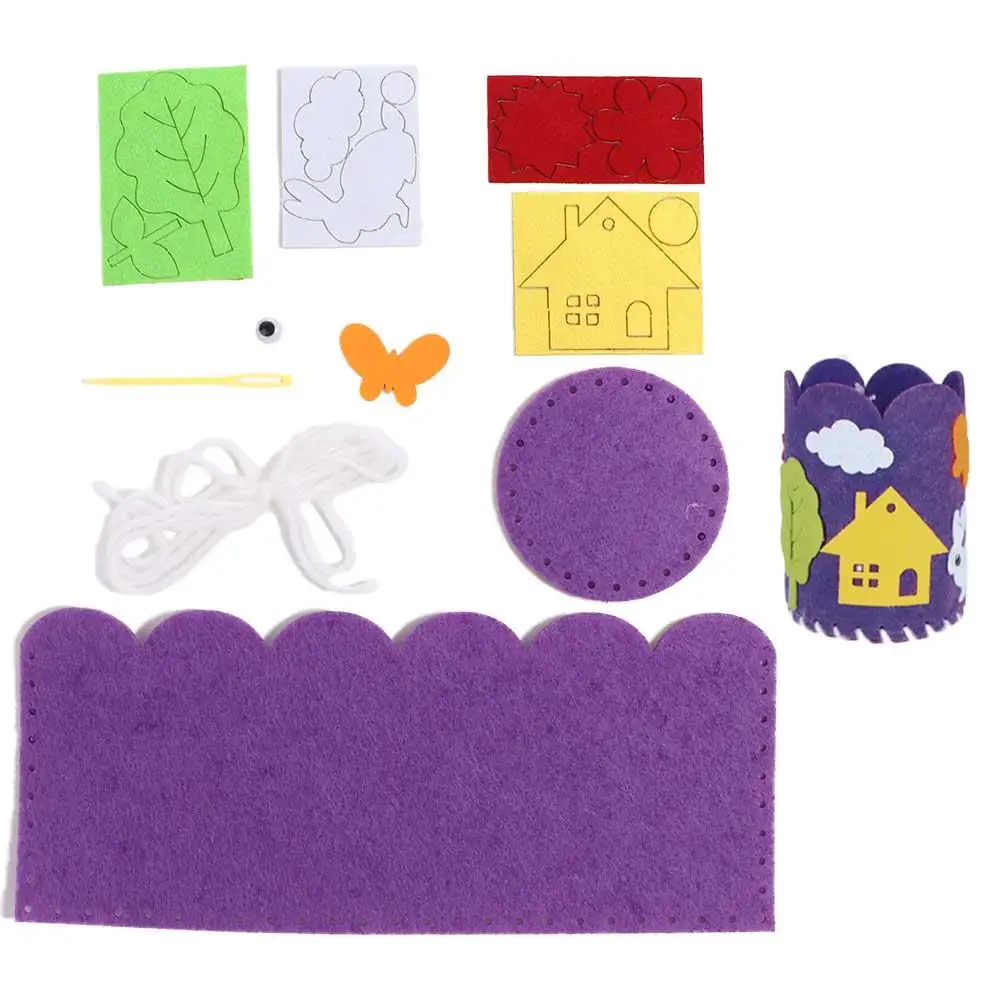 Paquete de Material educativo para niños, manualidades DIY, juguetes, contenedor de bolígrafos no tejidos para trabajo hecho a mano, portalápices DIY