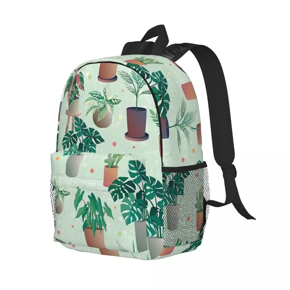 Potting Houseplants Pattern Backpacks Teenager Bookbag Casual Students School Bags Travel Rucksack Shoulder Bag Large Capacity