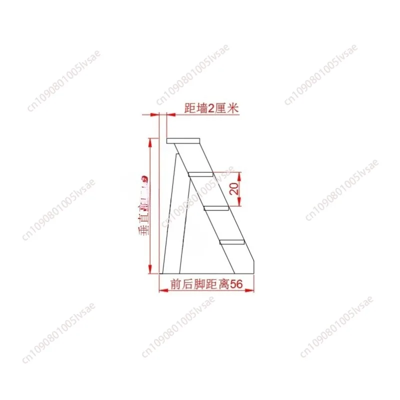Household folding stairs Indoor all-solid wood unilateral herringbone ladder Multifunctional mobile climbing wooden ladder brown