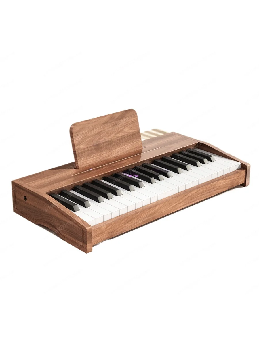 Wooden Children Little Piano Pattern Electronic Keyboard Beginner Baby Infant Boy Girl Baby Toy Gift