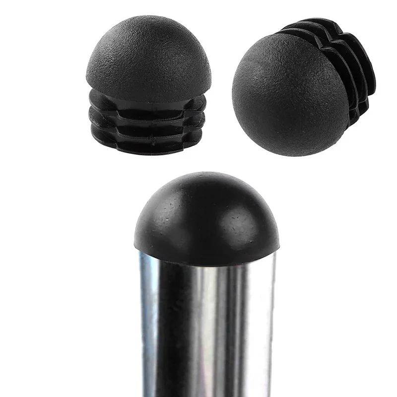 12PCS Rubber Furniture Steel Pipe Plug Spherical Head Plastic Plug End 6/19/22/25mm Chair Foot Covers Furniture Accessories