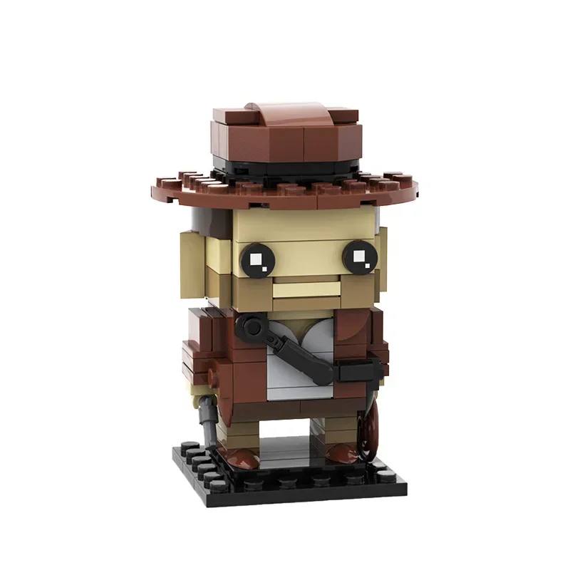 MOC-44641 figuras de acción de película clásica conjunto de bloques de construcción Indiana Jones Brickheadz modelo DIY niños rompecabezas juguetes regalo de cumpleaños