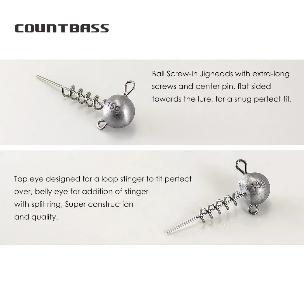 CountBass Cabezales con tornillo para señuelos de vinilo - imagen 4