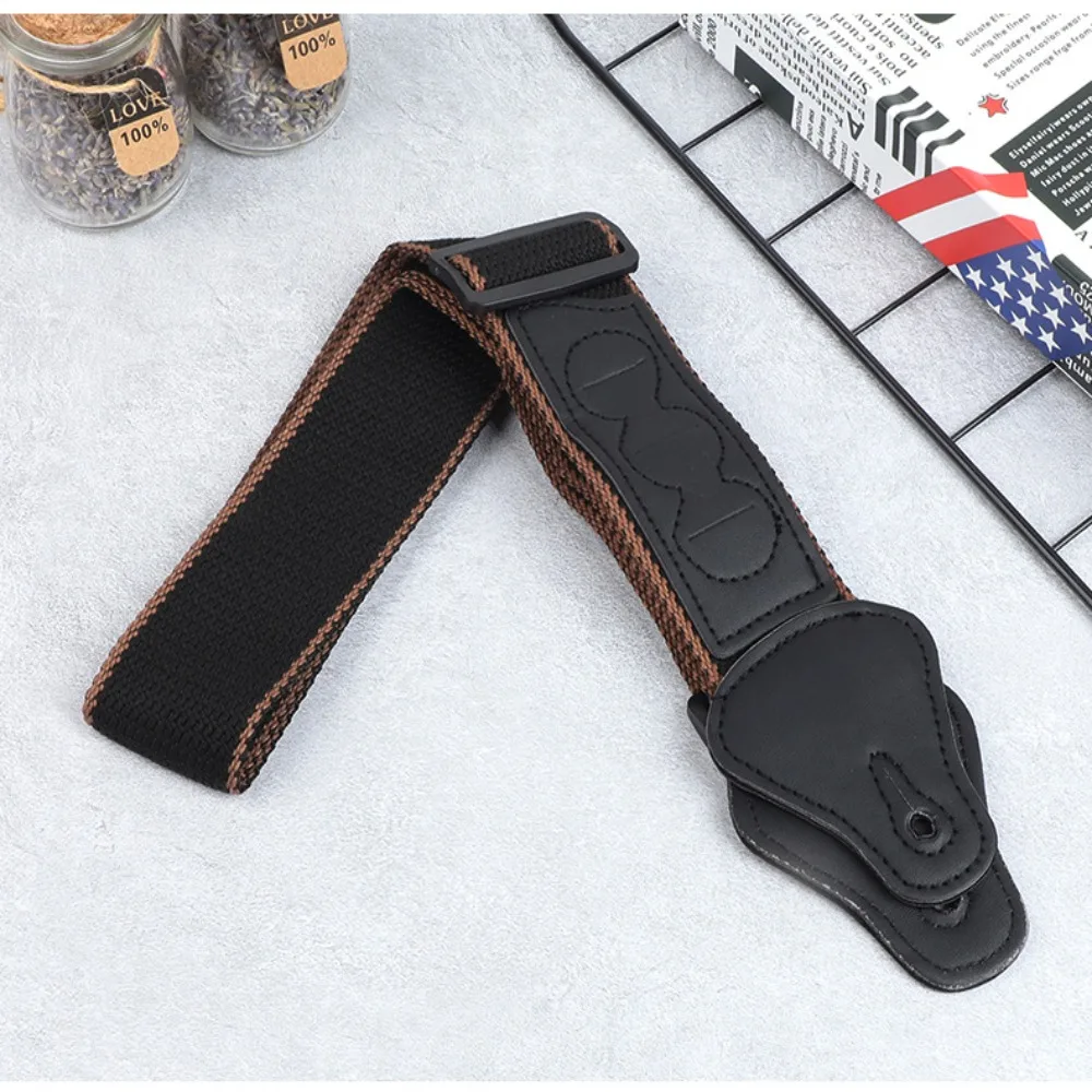 with Guitar Pick Bag Folk Electric Guitar Strap Adjustable Brown/black Bass Ukulele Belt Vintage Personality