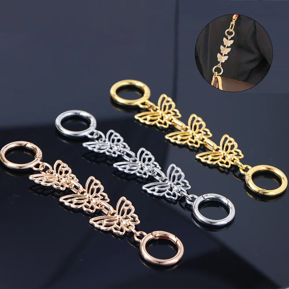 1PC Butterfly Metal Bag Extender Chain DIY Handbag Purse Shoulder Strap Chain Replacement Bag Accessories