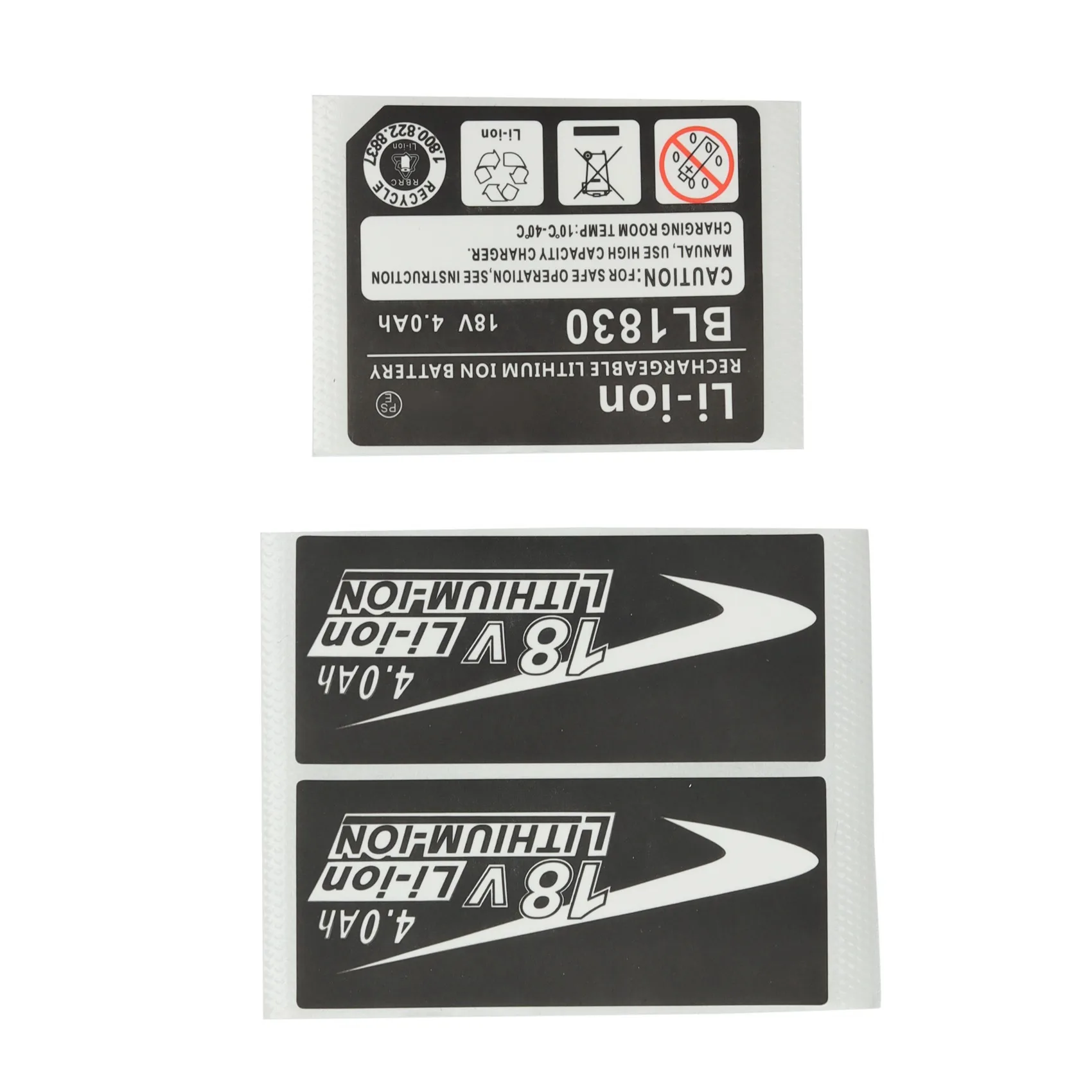 10 Sets of BL1830 Label Lithium Ion Battery 18V 4.0Ah Sticker Label Suitable for Makita 18V Battery Logo