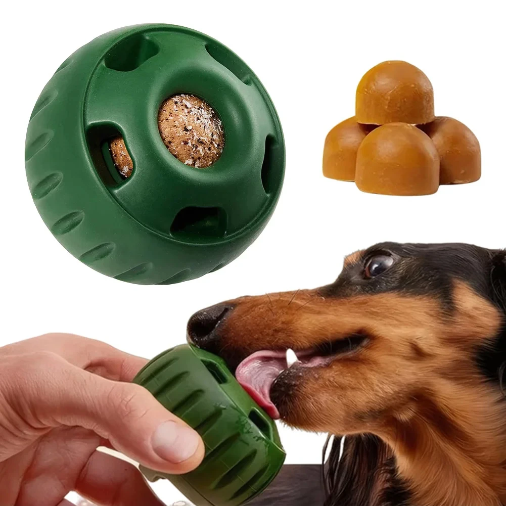 Fillable Dog Toys Silicone Pet Dog Toys Dog Chew Toys Refillable Dog Food Ball Dog Feeding Ball Dishwasher Interactive Rubber