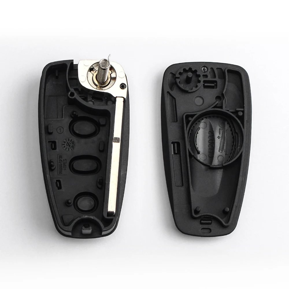 KEYYOU 3 Buttons Flip Folding Remote Key Shell for Ford Focus Fiesta 2013 Fob Case with HU101 Blade