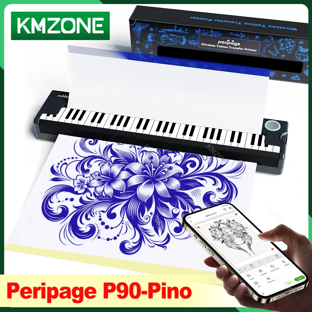 

PeriPage P90 Wireless Tattoo Transfer Stencil Printer Thermal Tattoo Print Machine with 5pcs Free Transfer Papers