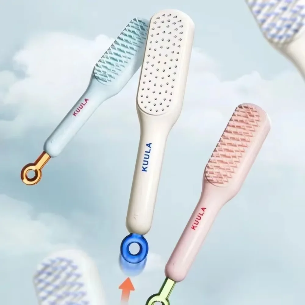 New Self-cleaning hairbrush, one-pull massage brush, retractable rotating lifting self-cleaning hairbrushSafety airbag massage