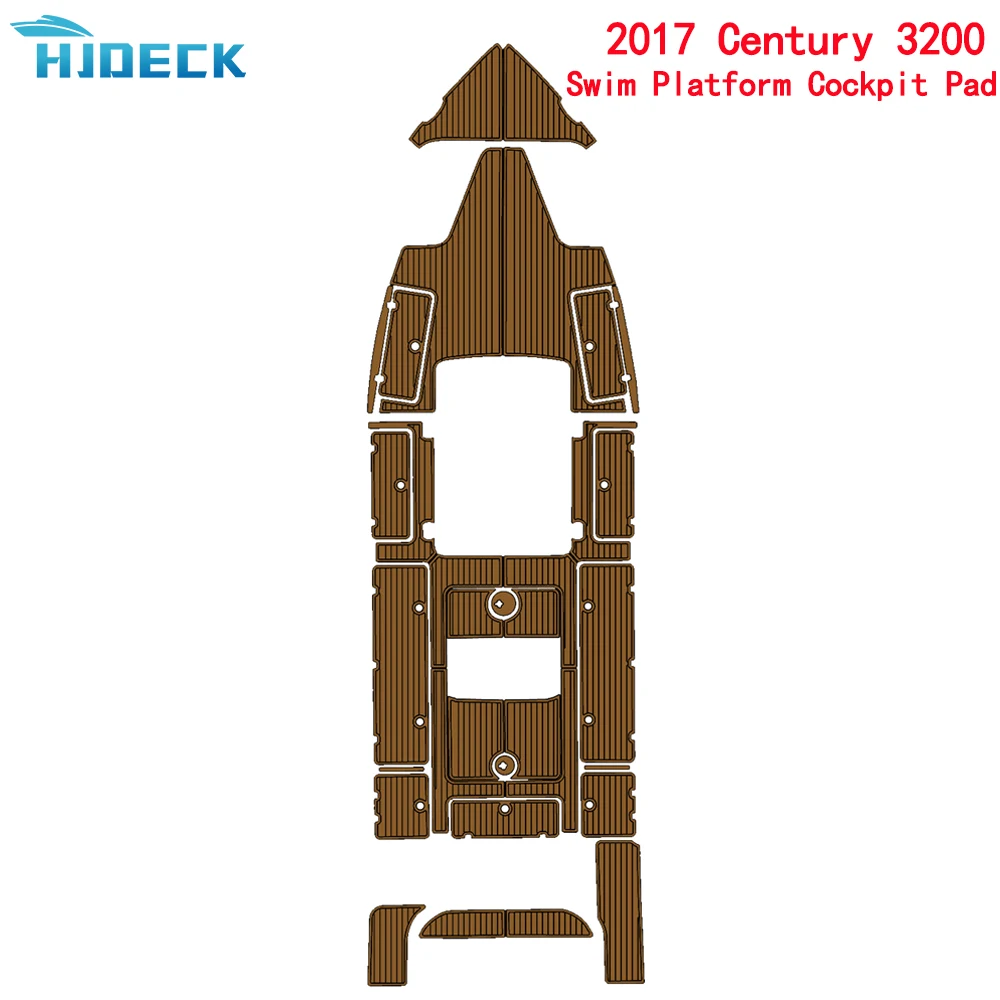 2017 Century 3200 Swim Platform Cockpit Pad Boat EVA Foam Faux Teak Deck Floor Traction Mats Yacht Deck Customizable