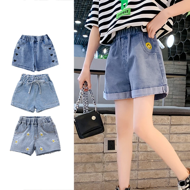 2024 Hot Summer Baby Girls Shorts Summer Casual Denim Short Pants per 3-10Y Toddler Girls tasche Design Jeans Shorts Teen Short