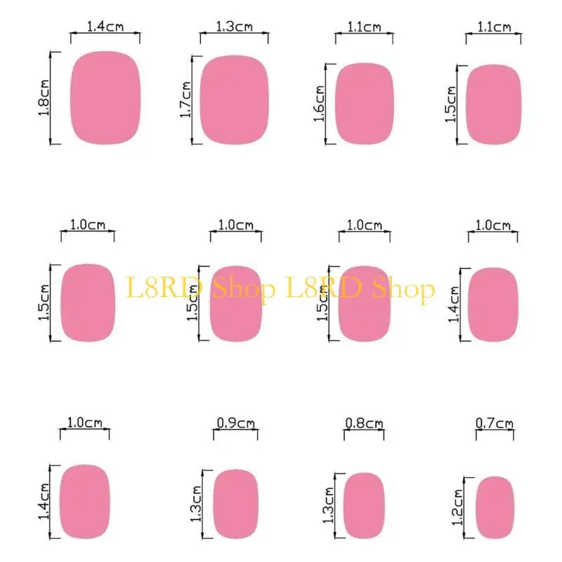 L8RD 24 قطعة اضغط على الأظافر الصناعية ذات الألوان المائية الصينية لفافات الأظافر لعشاق الموضة #6