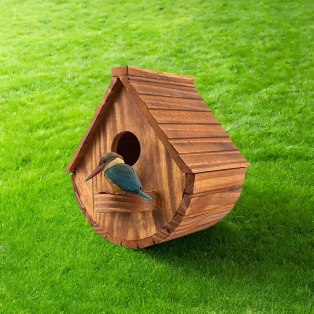 

Pet Supplies Wooden Bird Nest Minimalist Hanging Bird House Durable Bird Feeder Outdoor