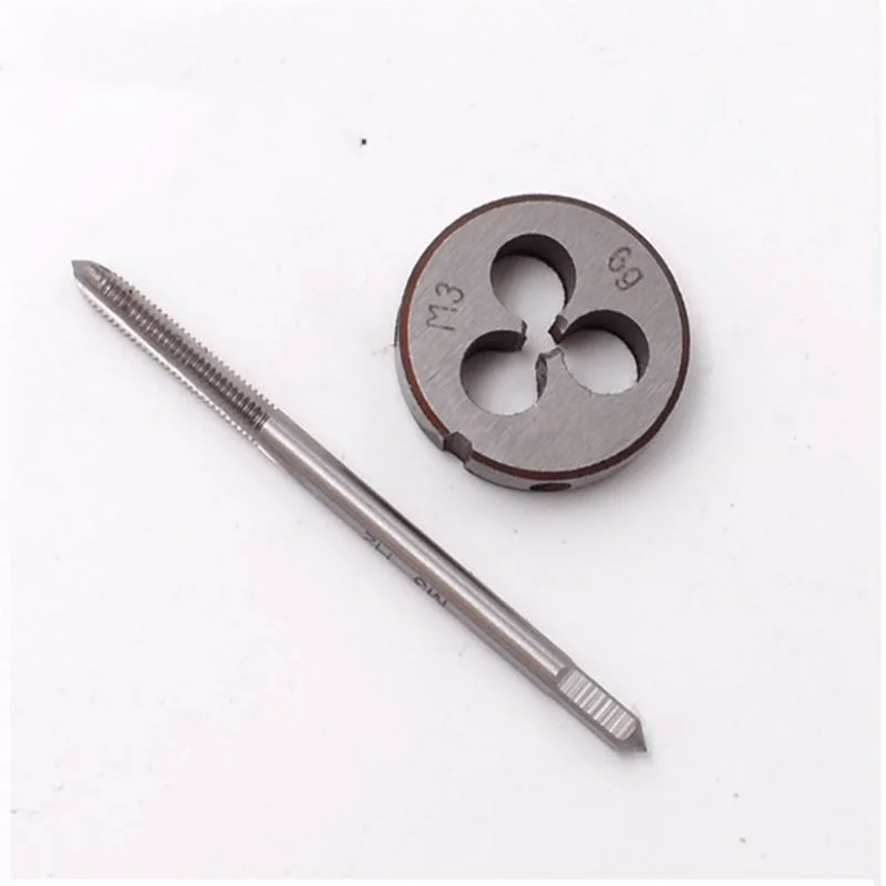 1SET HSS hand tap Round die M16x0.5 M16x0.75 M16x1 M16X1.25 M16x1.5 M16x1.75 M16x2 metric fine thread taps Round dies