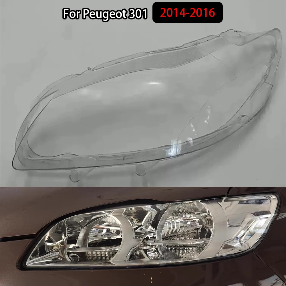 

Headlamp Cover Transparent Headlight For Peugeot 301 2014-2016 Lens Plexiglass Replace Original Lampshade