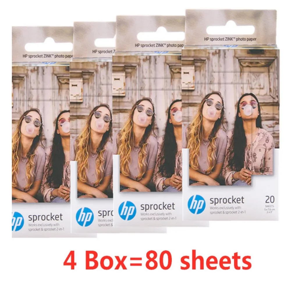 GIAUSA 6 Box (60 Sheets) for HP Sprocket Photo Paper 2x3 Mini Photographic Paper Pocket Photo Printer HP Zink Paste Photo Paper