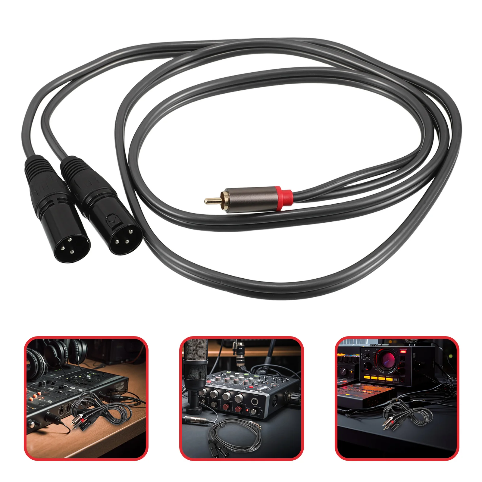 

Male to 2xlr Male Audio Cable Convenient Length for Mixer Amplifier Mic Quality Stereo Connection Cable Audio