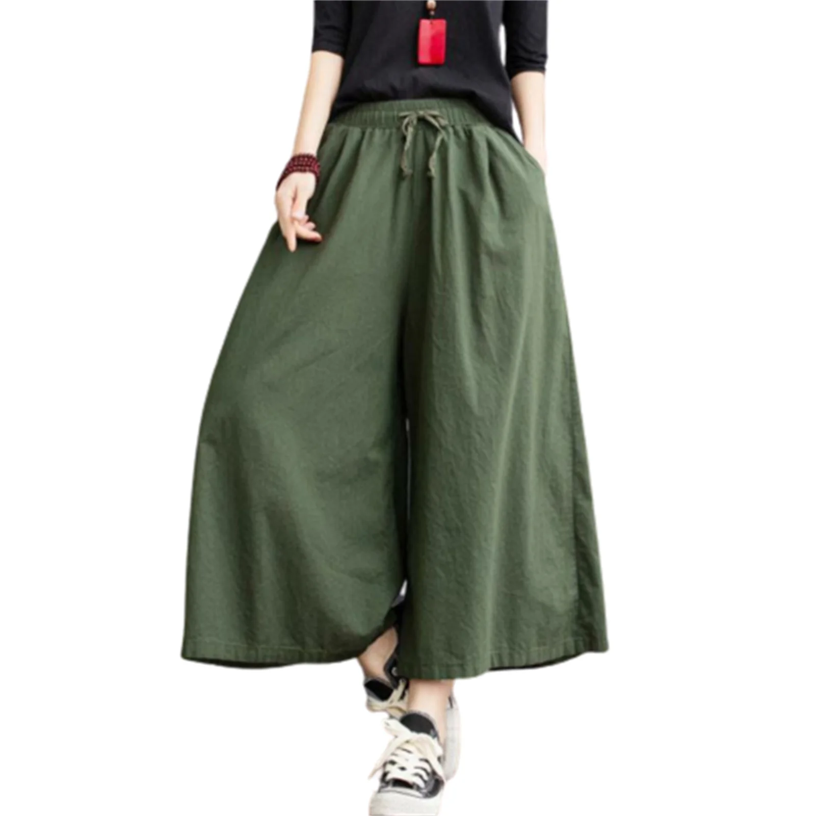 

Linen Wide-leg Pants Makes You Look Higher And Slimmer Feel Good To Wear For Day-to-Night Hangouts.