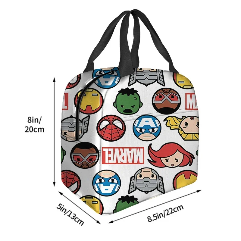 Marvel Heroes Spiderman Girl Lunch Bag Movie Cartoon  Student Anime Women Office Thermal Insulated Lunch Box Case Birthday Gifts