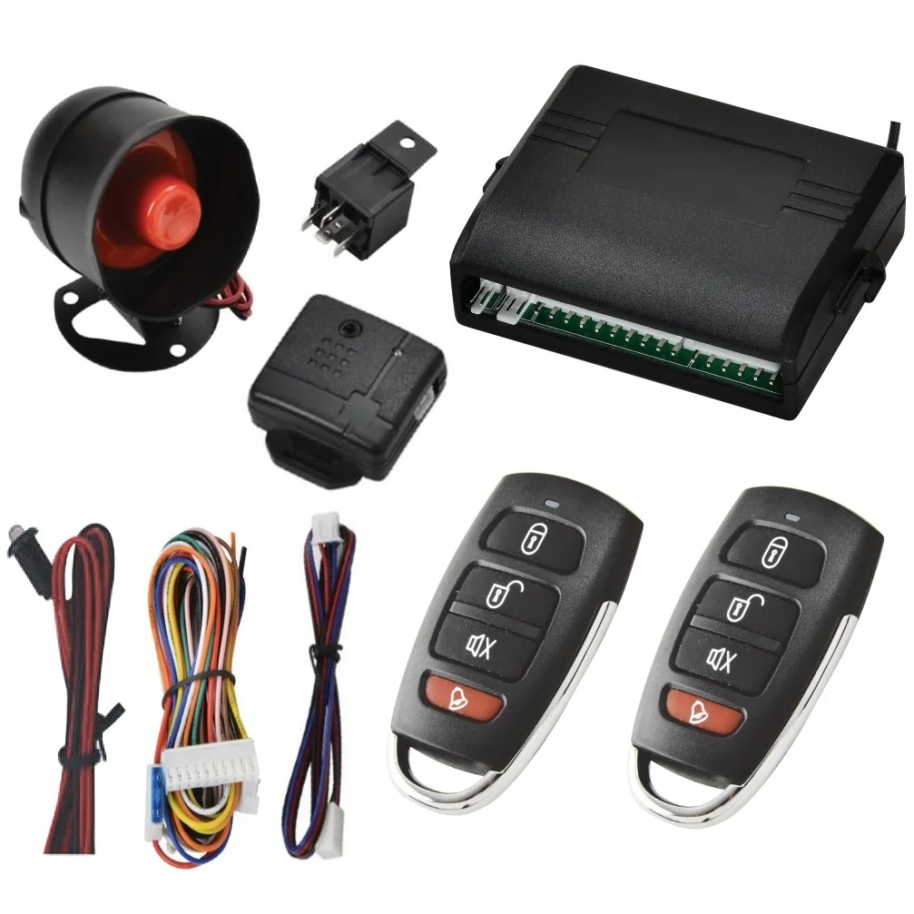 Universal 12V Auto Car Alarm Keyless Entry System for Car with Remote Control Siren Sensor Car Alarm Security System